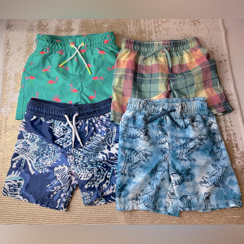 OLD NAVY, CAT & JACK & CARTERS Toddler Boys Swim Trunks Bundle (X4) | Size 2T